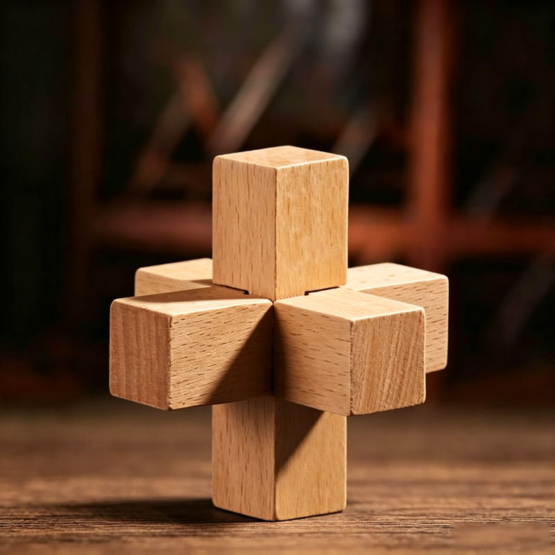 Wooden Puzzle Kids - 쉽게 풀리는 두뇌 훈련용 나무 퍼즐,