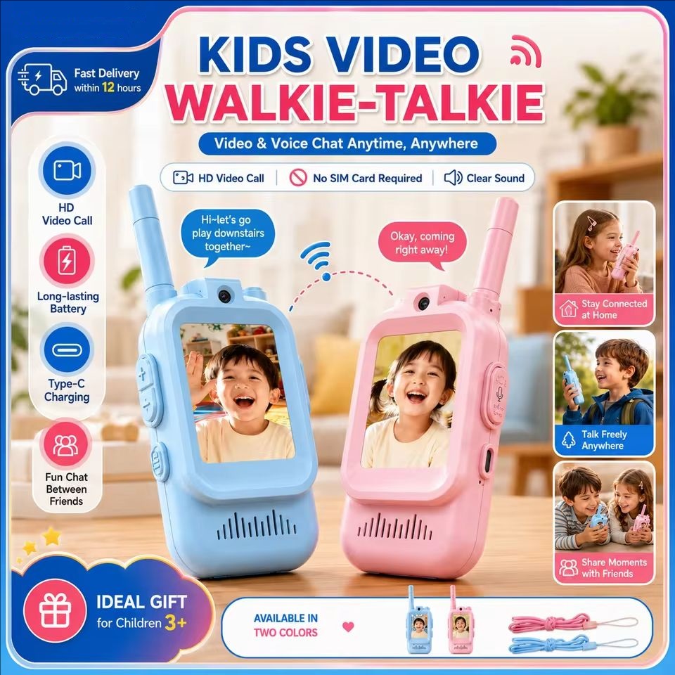 Toys For Kids Video - 어린이용 비디오 무전기 2팩 충전식 유아용