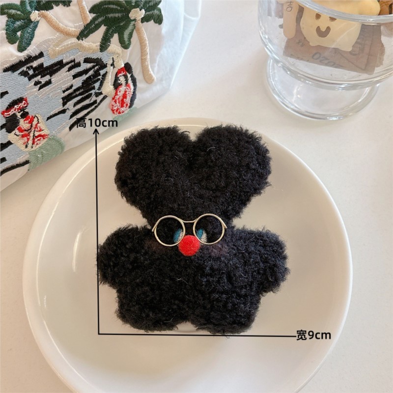 Kids Quirky Toys - 귀여운 플러시 토끼 키체인 독특한 안경