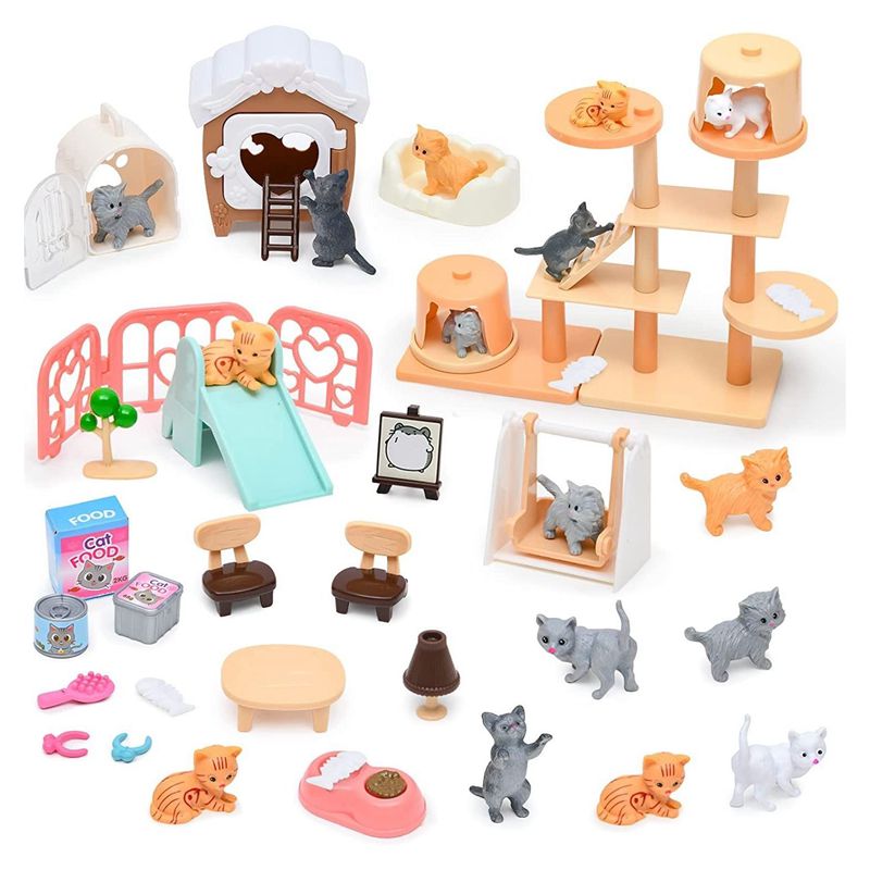Dollhouse Furniture Set - 고양이 부품 애완 동물 세트 카와이