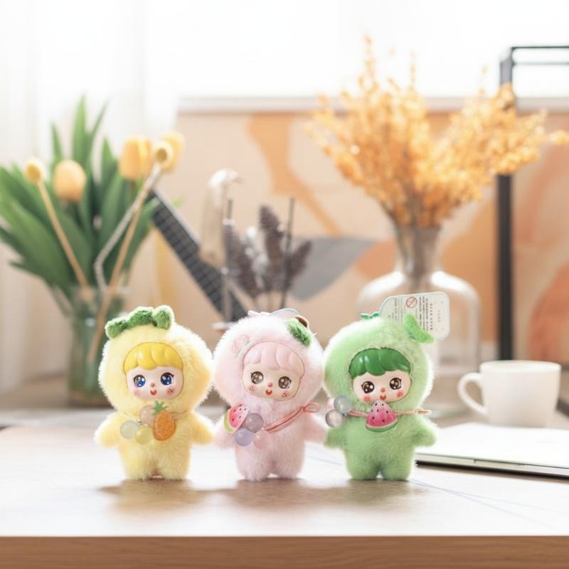 Kids Toys Home - 귀여운 과일 플러시 인형 열쇠고리 10cm