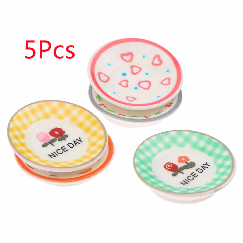 5Pcs 1/12 인형 집 미니 접시 요리 모델 인형  - Dollhouse Furniture Set 리뷰 및 가격