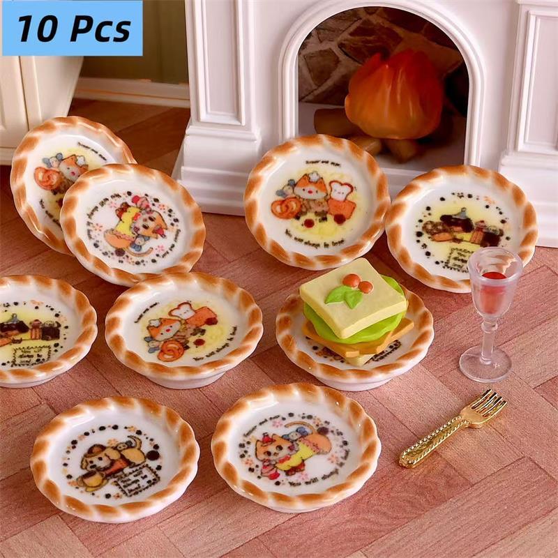 10개 세트 인형집 미니어처 강아지 프린트 빵 팬 모델 - Kids Toys Home 리뷰 및 가격