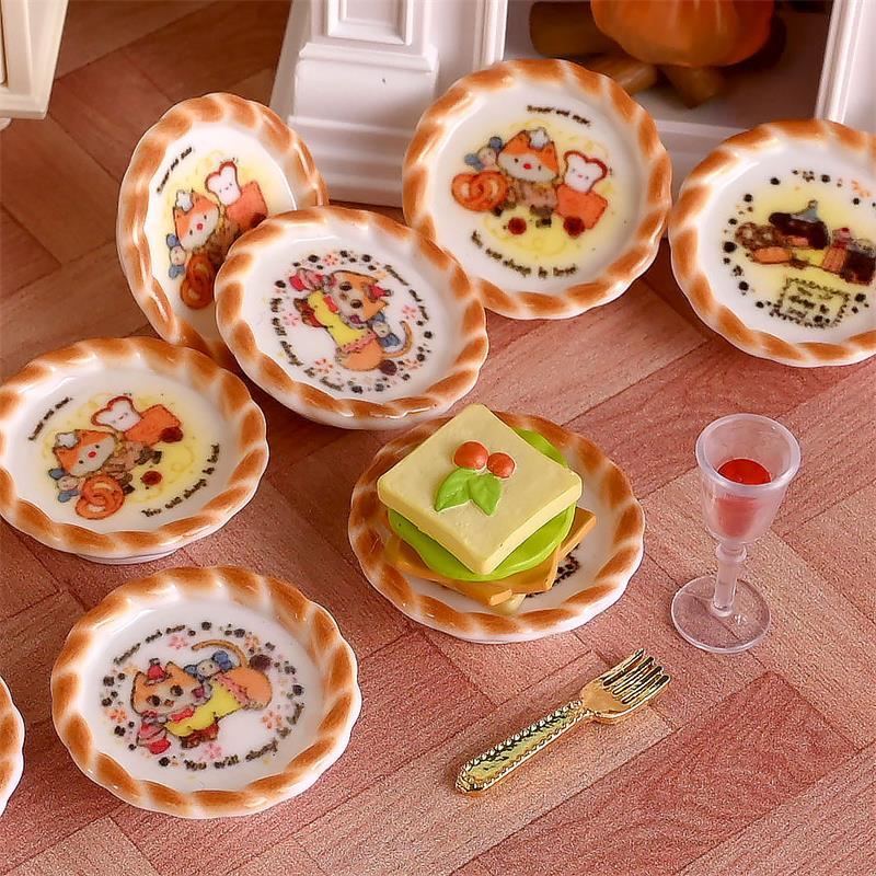 10개 세트 인형집 미니어처 강아지 프린트 빵 팬 모델 - Kids Toys Home 리뷰 및 가격