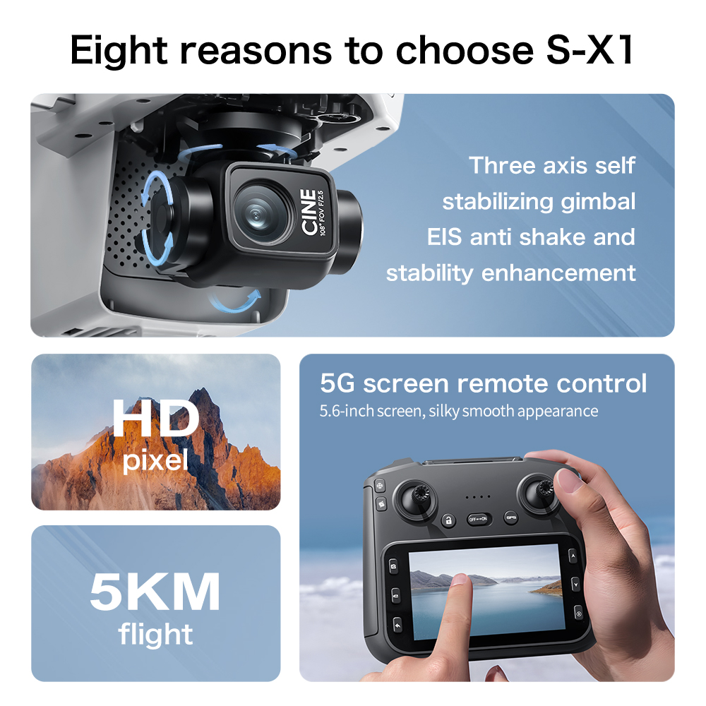 레노버 S-X1 드론 8K HD 프로페셔널 4K WIF - Toys For Kids Video 리뷰 및 가격