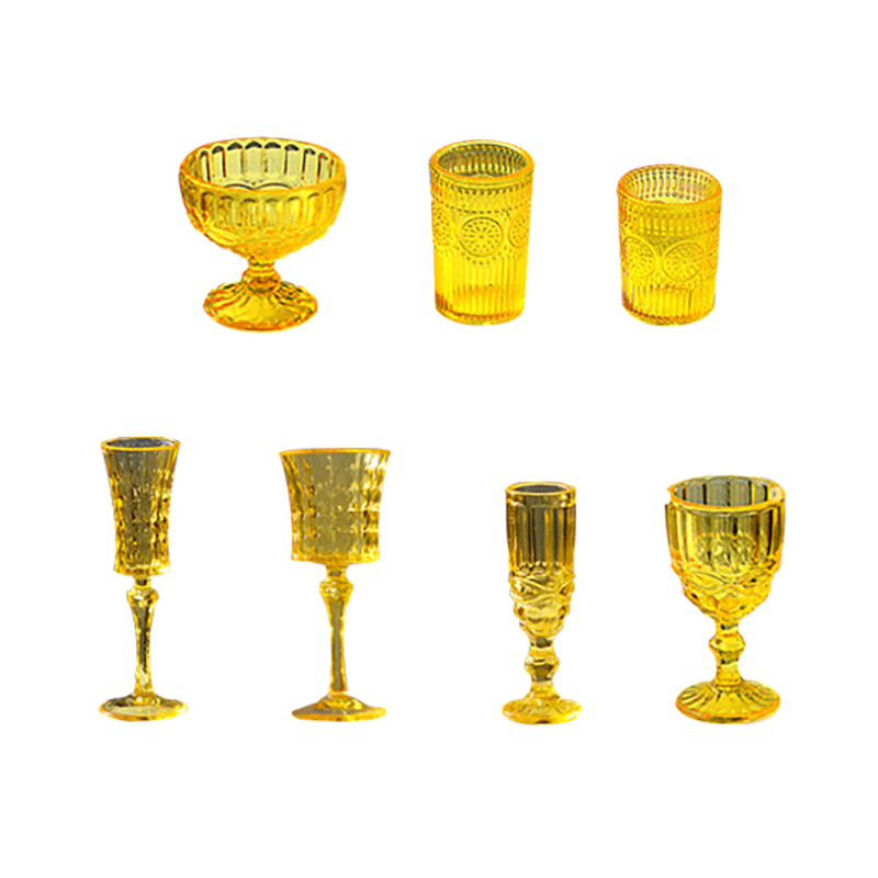 7개 세트 1:6 미니어처 물컵 조각된 와인잔 샴페인잔 - Dollhouse Furniture Set 리뷰 및 가격