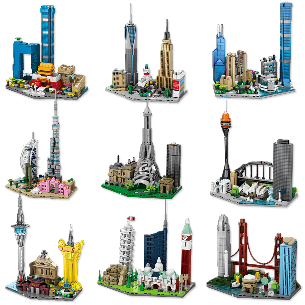 유명한 도시 스카이 라인 빌딩 블록 이탈리아 호주 뉴욕 - Kids Toys Dubai 리뷰 및 가격