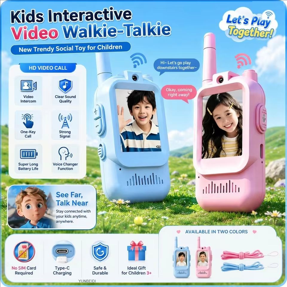 어린이용 비디오 무전기 2팩 충전식 유아용 장난감 실내 - Toys For Kids Video 리뷰 및 가격