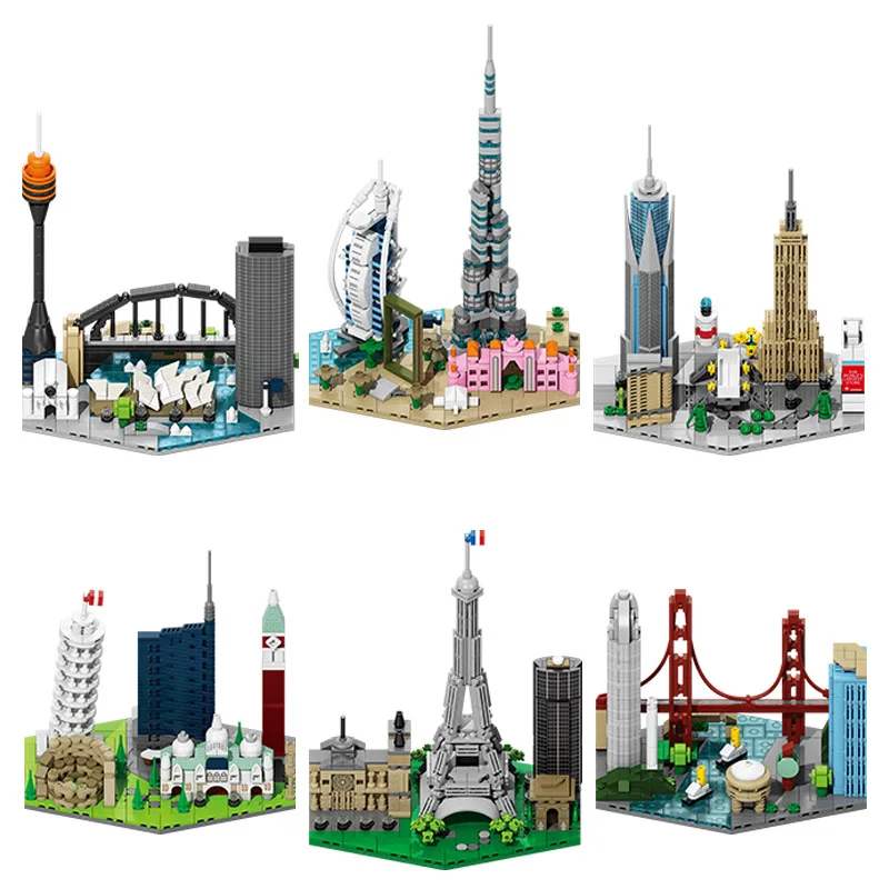 프랑스 두바이 도시 스트리트 뷰 빌딩 블록 브릭 광저우 - Kids Toys Dubai 리뷰 및 가격