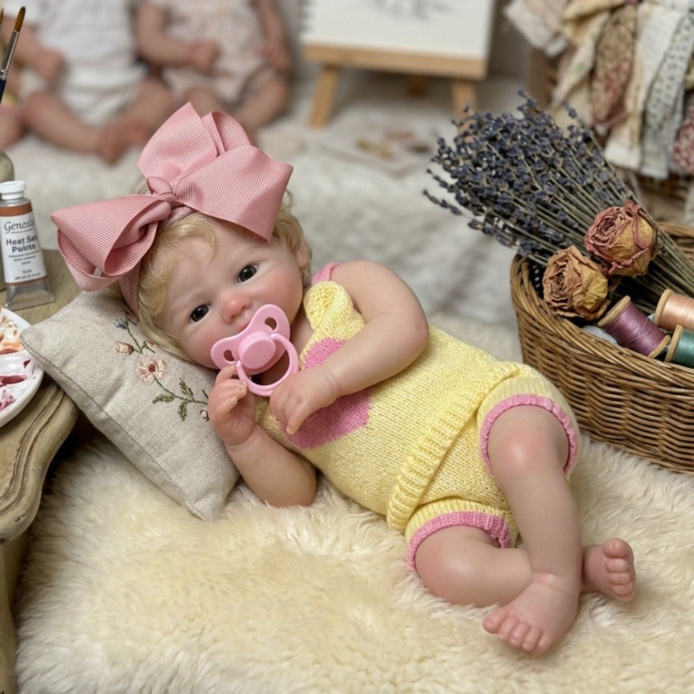 13인치 비비엔 실리콘 리본 베이비돌, 뿌리가 있는 머 - Kids Toys New Born 리뷰 및 가격