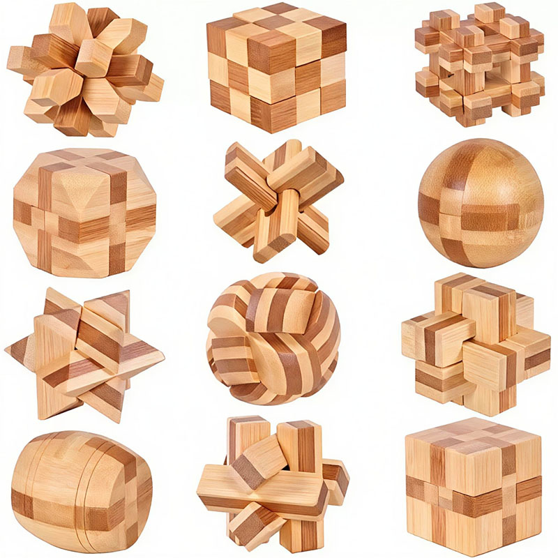 새로운 4.5CM 루반 자물쇠 퍼즐 대나무 잠금 해제  - Wooden Puzzle Kids 리뷰 및 가격