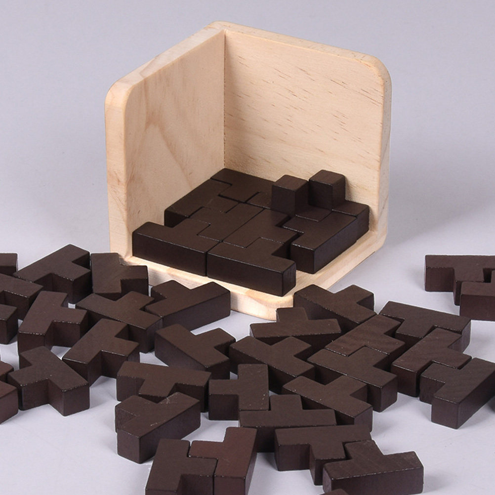 나무로 만든 교육용 큐브 퍼즐 세트 T자형 블록 기하학 - Wooden Puzzle Kids 리뷰 및 가격