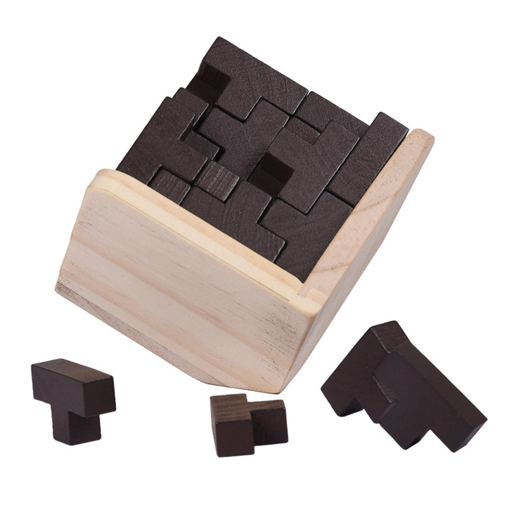 나무로 만든 교육용 큐브 퍼즐 세트 T자형 블록 기하학 - Wooden Puzzle Kids 리뷰 및 가격