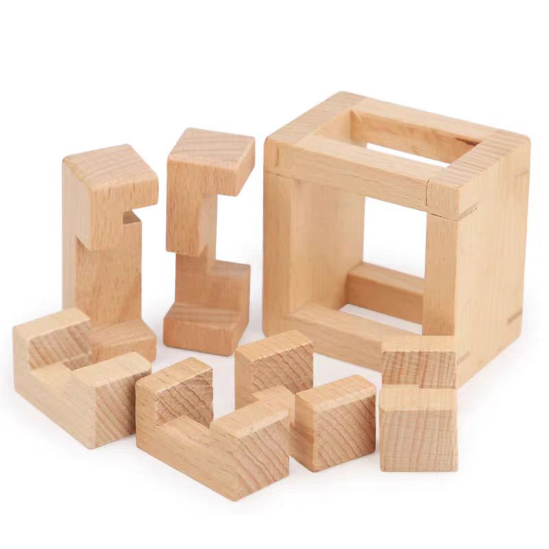 교육용 분리형 장난감 인터락 퍼즐 큐브 나무 두뇌 티저 - Wooden Puzzle Kids 리뷰 및 가격