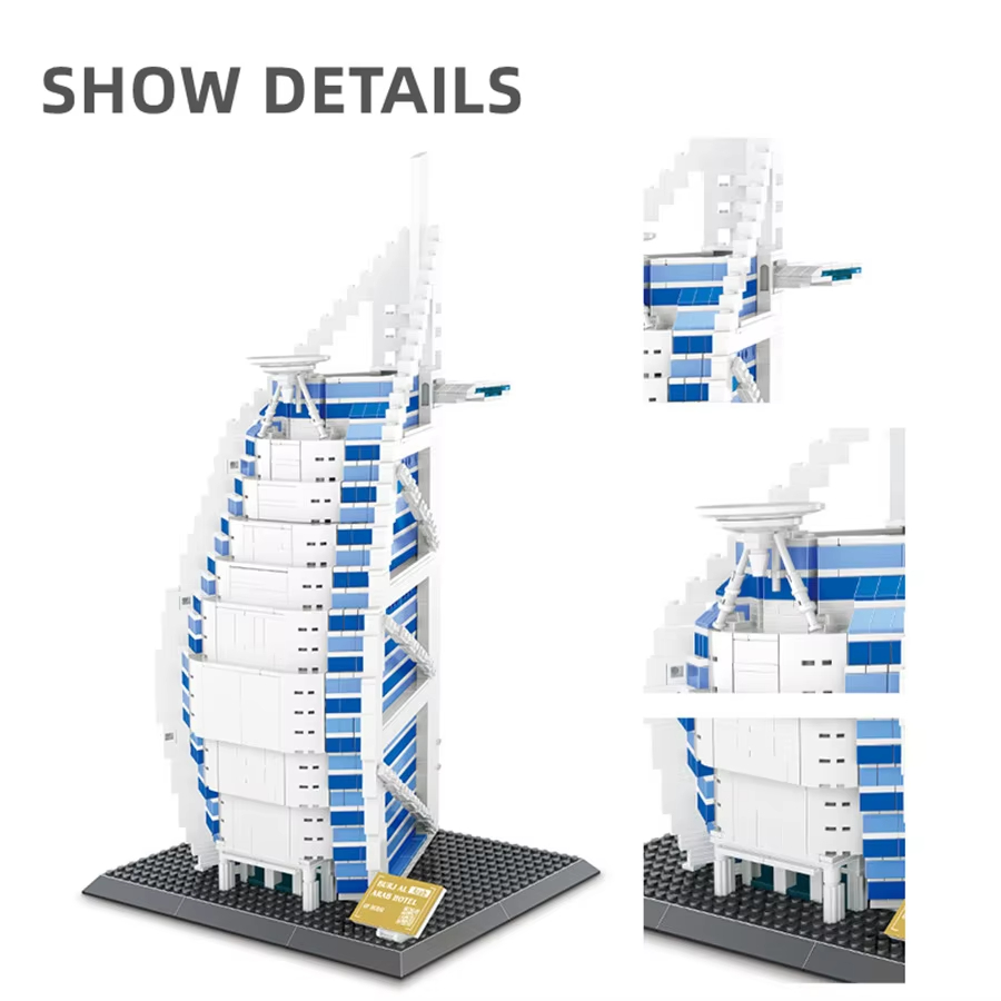1306pcs 부르잘 아랍 호텔 두바이 건축 블록 모델 - Kids Toys Dubai 리뷰 및 가격