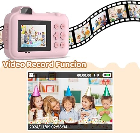 어린이용 즉석 인쇄 카메라, 듀얼 렌즈 비디오 녹화,  - Toys For Kids Video 리뷰 및 가격
