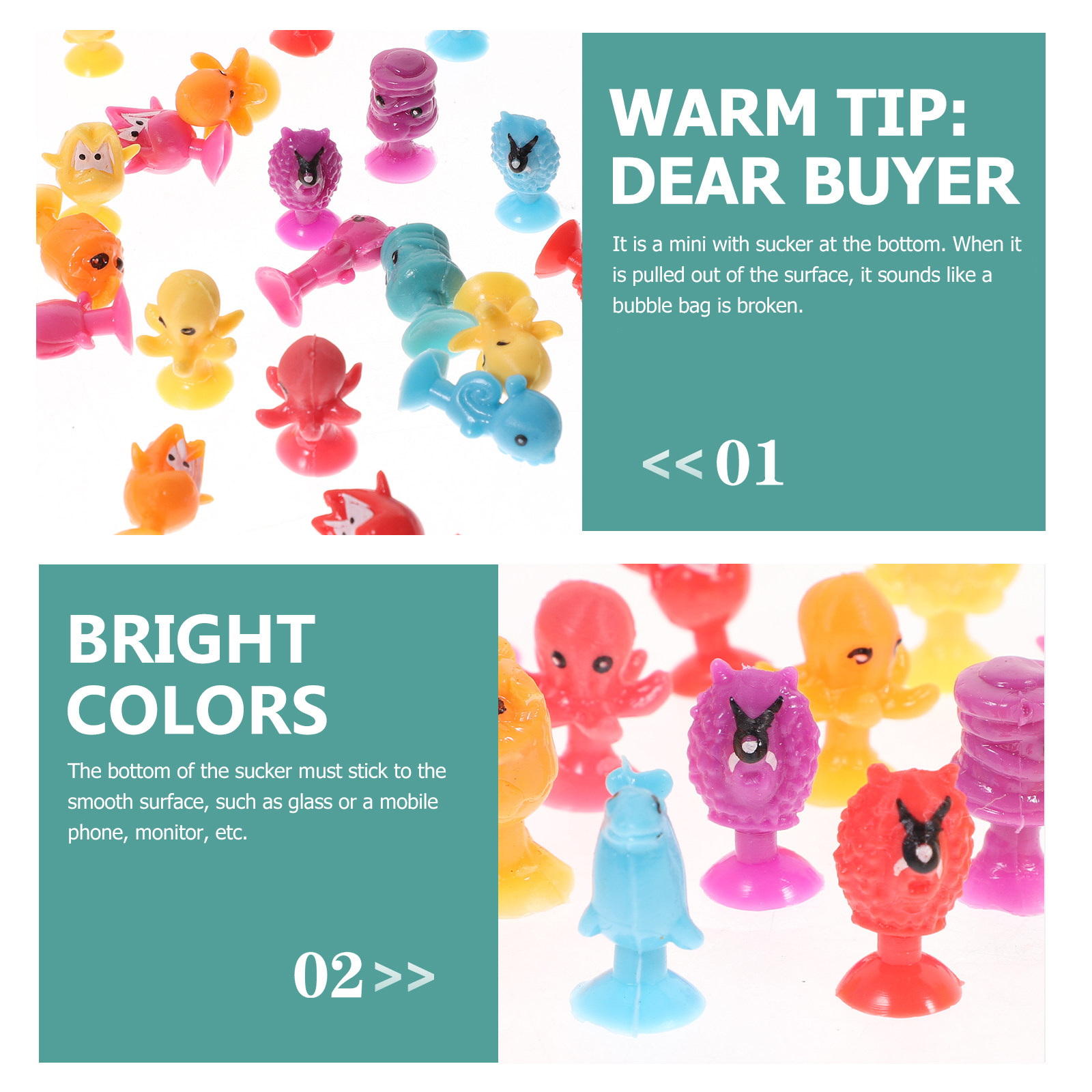 24Pcs 어린이를위한 만화 플라스틱 미니 동물 빨판  - Kids Toys Home 리뷰 및 가격