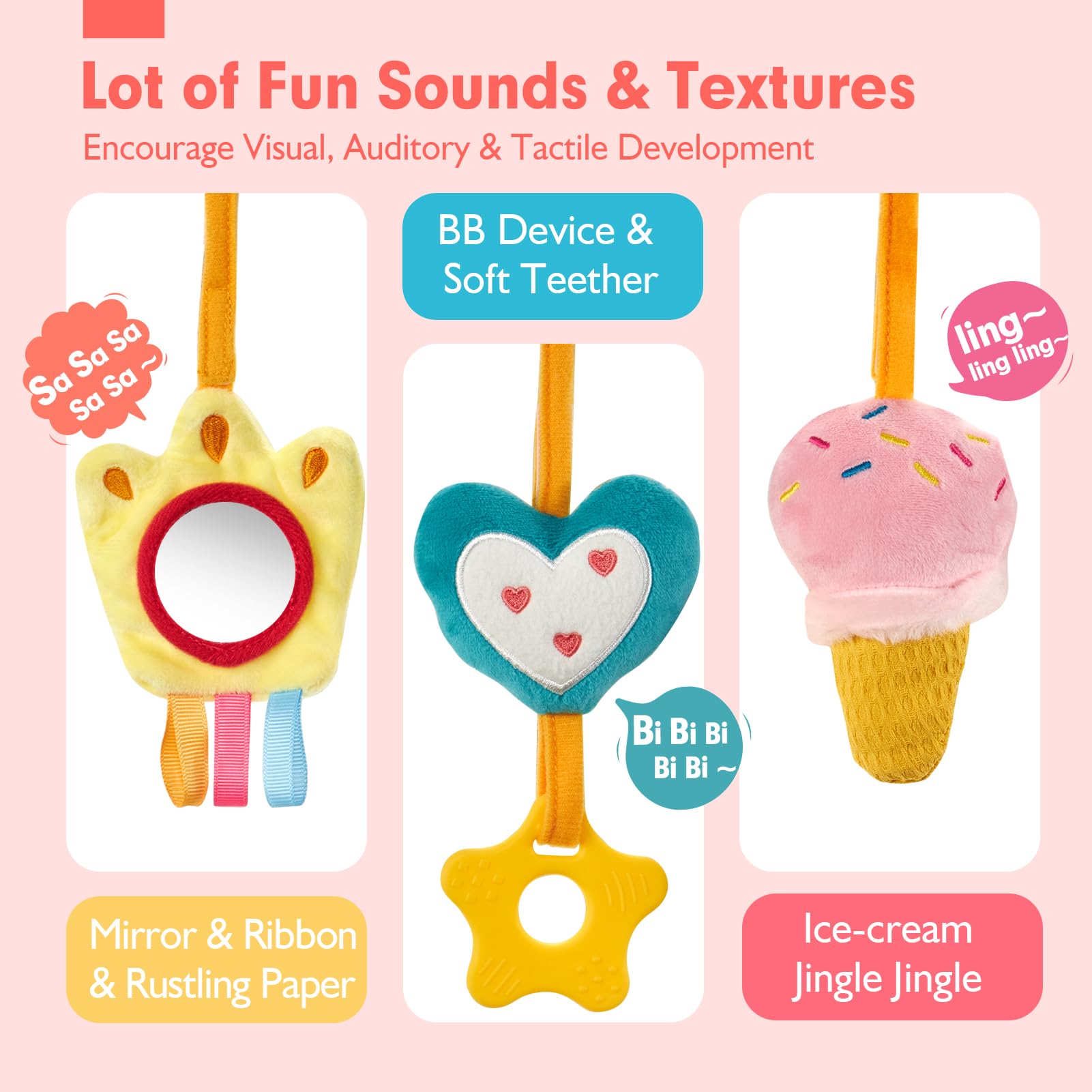 아기용 카시트 장난감, 딸랑이 거울 주름, 삐딱한 카시 - Kids Toys New Born 리뷰 및 가격